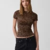 Engmaschiges Jersey-T-Shirt