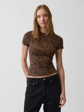 Engmaschiges Jersey-T-Shirt