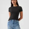 Engmaschiges Jersey-T-Shirt