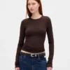 Engmaschiges Jersey-T-Shirt
