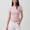Engmaschiges Jersey-T-Shirt