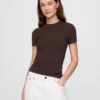 Engmaschiges Jersey-T-Shirt
