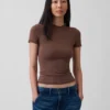 Engmaschiges Jersey-T-Shirt