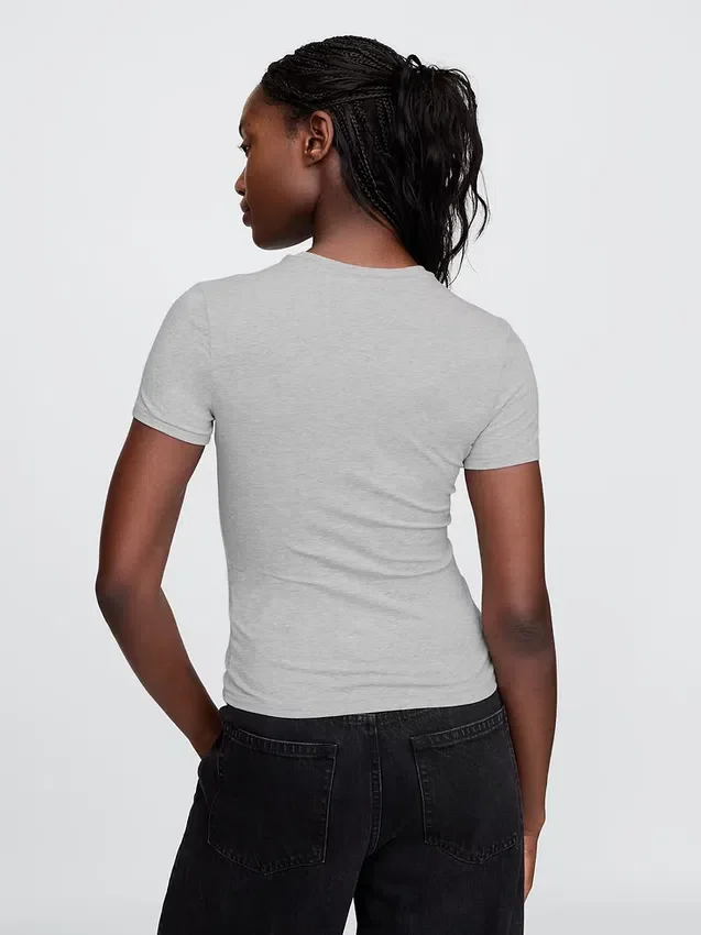 Engmaschiges Jersey-T-Shirt