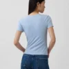 Engmaschiges Jersey-T-Shirt