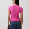 Engmaschiges Jersey-T-Shirt