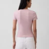 Engmaschiges Jersey-T-Shirt