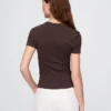 Engmaschiges Jersey-T-Shirt