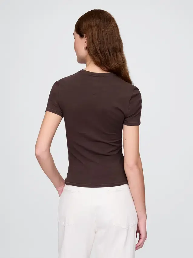 Engmaschiges Jersey-T-Shirt