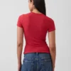 Engmaschiges Jersey-T-Shirt