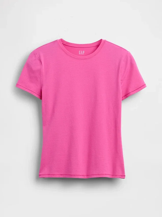 Engmaschiges Jersey-T-Shirt