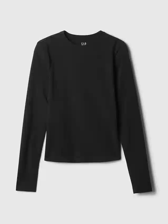 Engmaschiges Jersey-T-Shirt