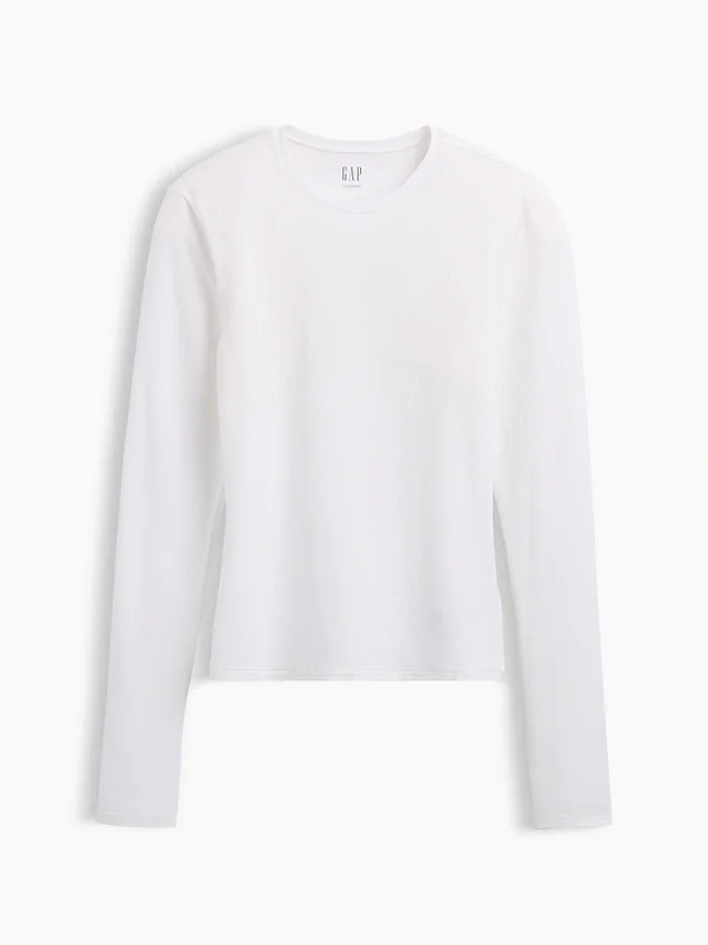 Engmaschiges Jersey-T-Shirt