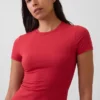 Engmaschiges Jersey-T-Shirt