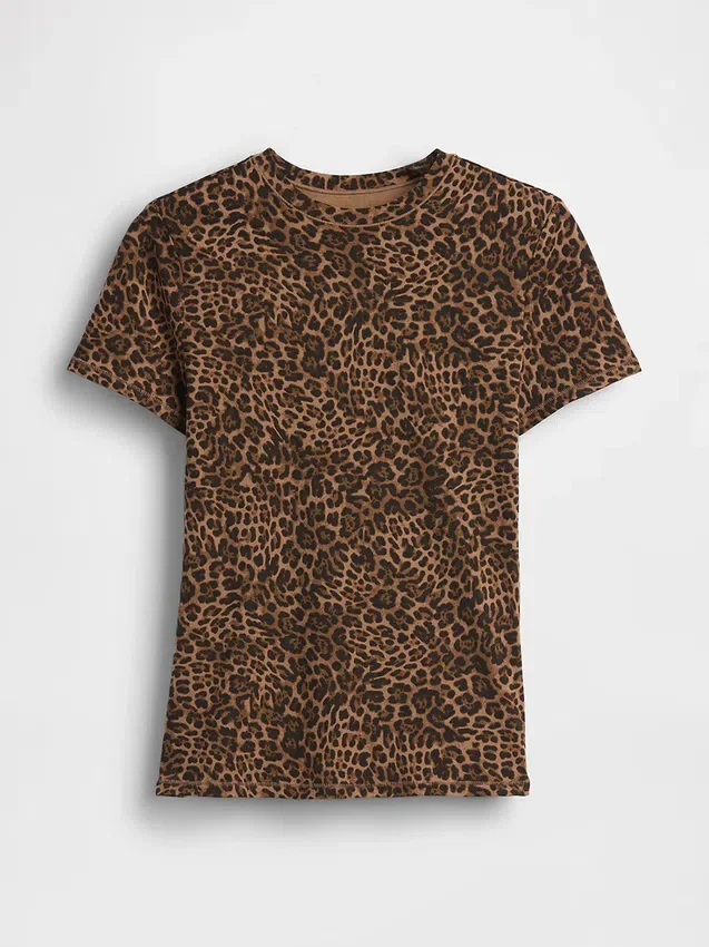 Engmaschiges Jersey-T-Shirt