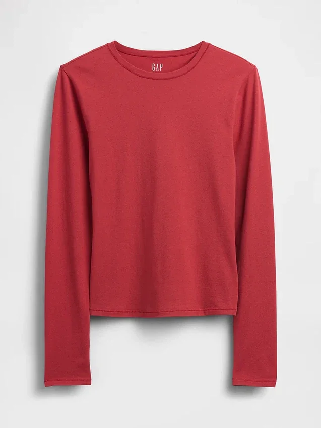 Engmaschiges Jersey-T-Shirt