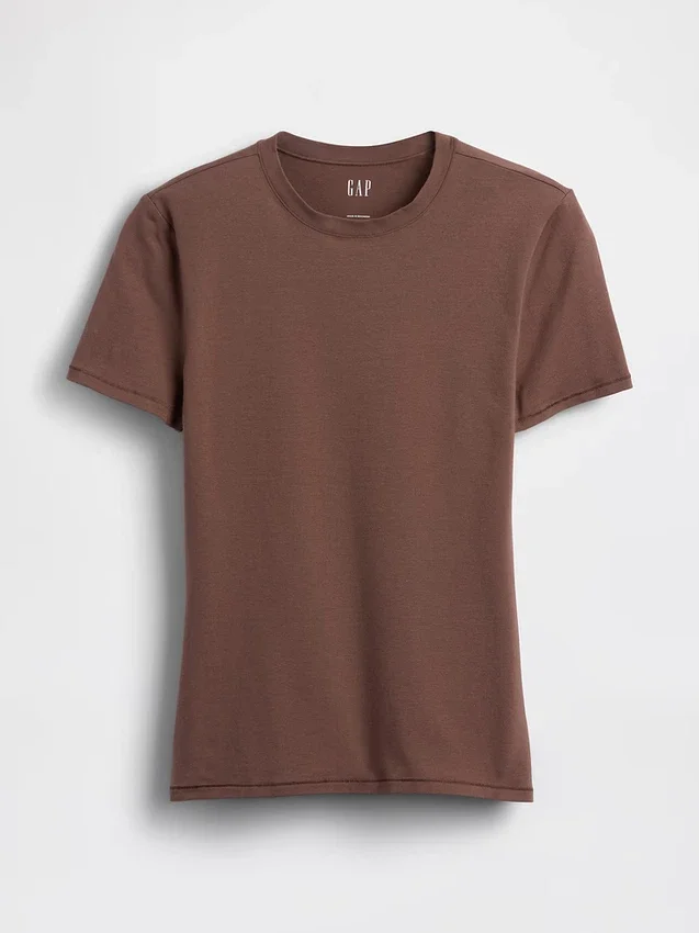 Engmaschiges Jersey-T-Shirt
