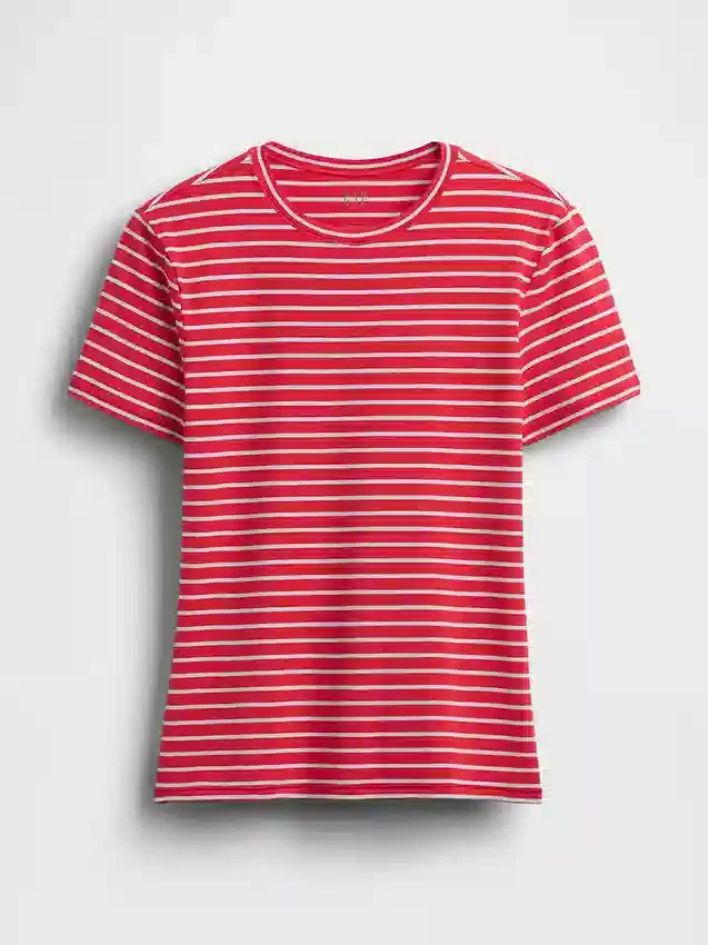 Engmaschiges Jersey-T-Shirt