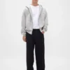 Extra schwerer French-Terry-Kapuzenpullover mit Reißverschluss für Erwachsene