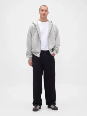 Extra schwerer French-Terry-Kapuzenpullover mit Reißverschluss für Erwachsene