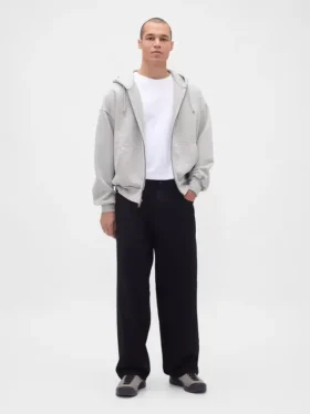Extra schwerer French-Terry-Kapuzenpullover mit Reißverschluss für Erwachsene