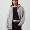 Extra schwerer French-Terry-Kapuzenpullover mit Reißverschluss für Erwachsene