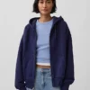 Extra schwerer French-Terry-Kapuzenpullover mit Reißverschluss für Erwachsene