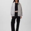 Extra schwerer French-Terry-Kapuzenpullover mit Reißverschluss für Erwachsene