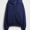 Extra schwerer French-Terry-Kapuzenpullover mit Reißverschluss für Erwachsene