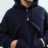 Extra schwerer French-Terry-Kapuzenpullover mit Reißverschluss für Erwachsene