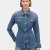 Figurbetonte Longline-Jeansjacke