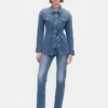 Figurbetonte Longline-Jeansjacke