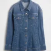 Figurbetonte Longline-Jeansjacke
