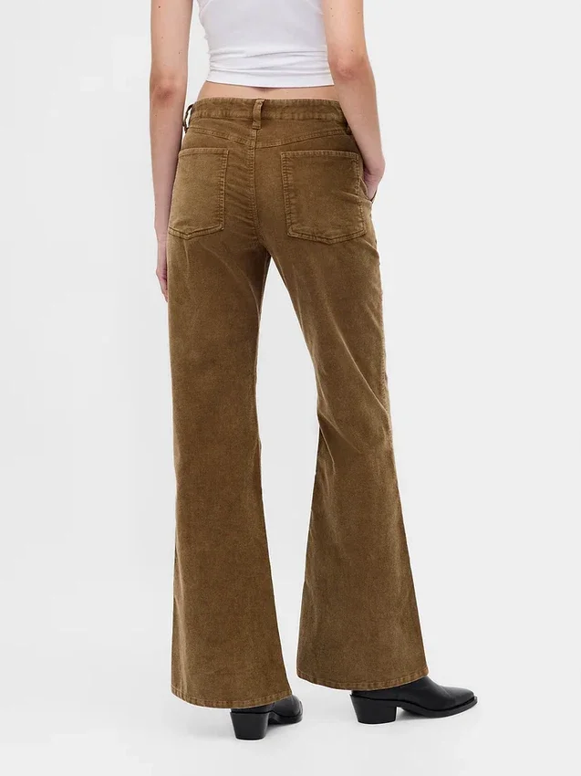 Flare-Hose aus Cord mit mittlerer Leibhöhe