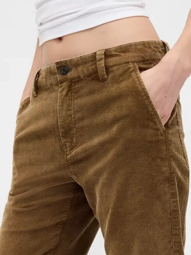 Flare-Hose aus Cord mit mittlerer Leibhöhe