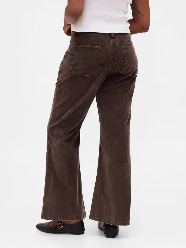 Flare-Hose aus Cord mit mittlerer Leibhöhe