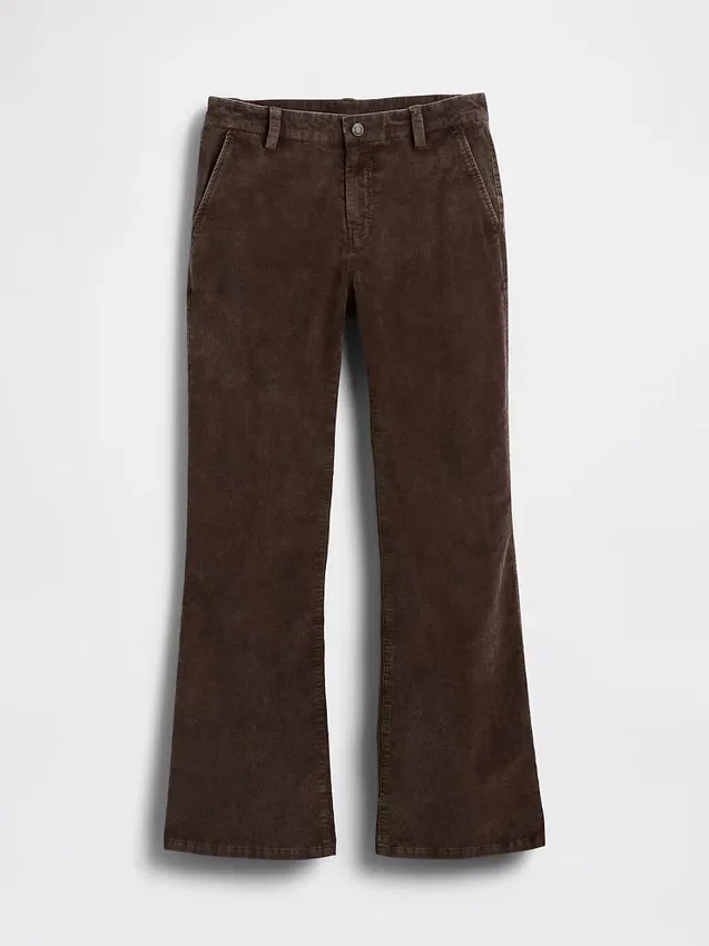 Flare-Hose aus Cord mit mittlerer Leibhöhe