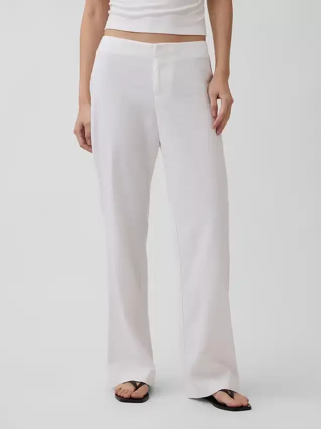 Flare-Hose aus Leinenmischung mit niedriger Leibhöhe