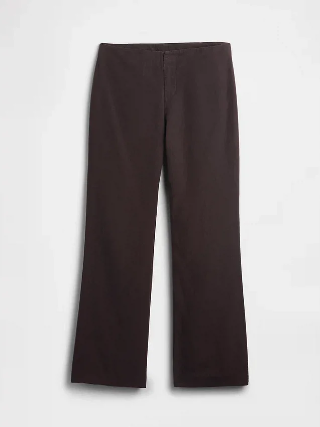 Flare-Hose aus Leinenmischung mit niedriger Leibhöhe