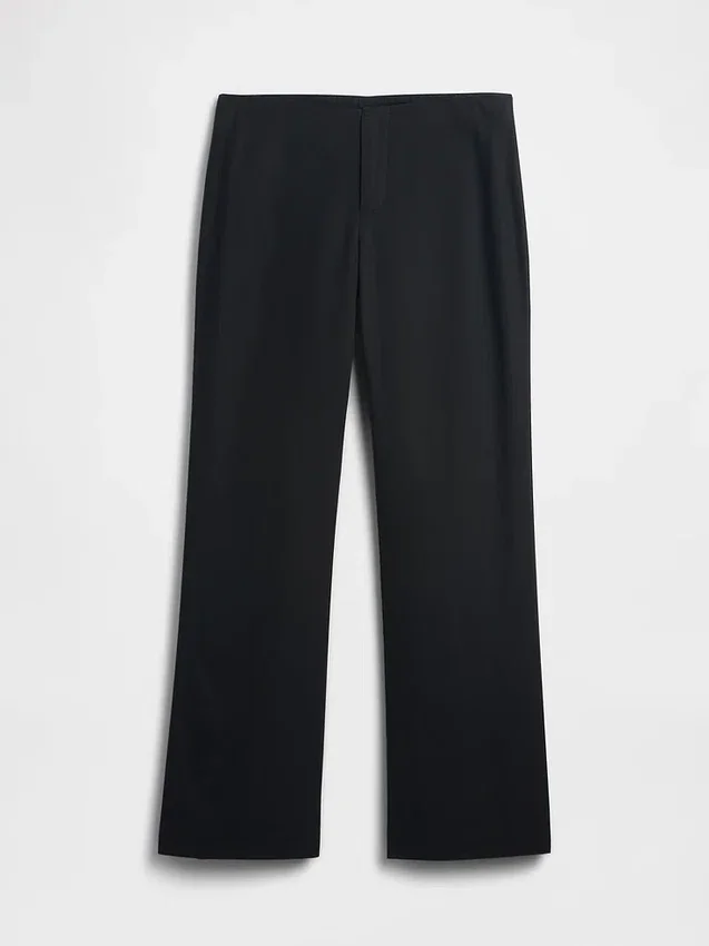 Flare-Hose aus Leinenmischung mit niedriger Leibhöhe