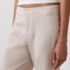 Flare-Hose aus Leinenmischung mit niedriger Leibhöhe