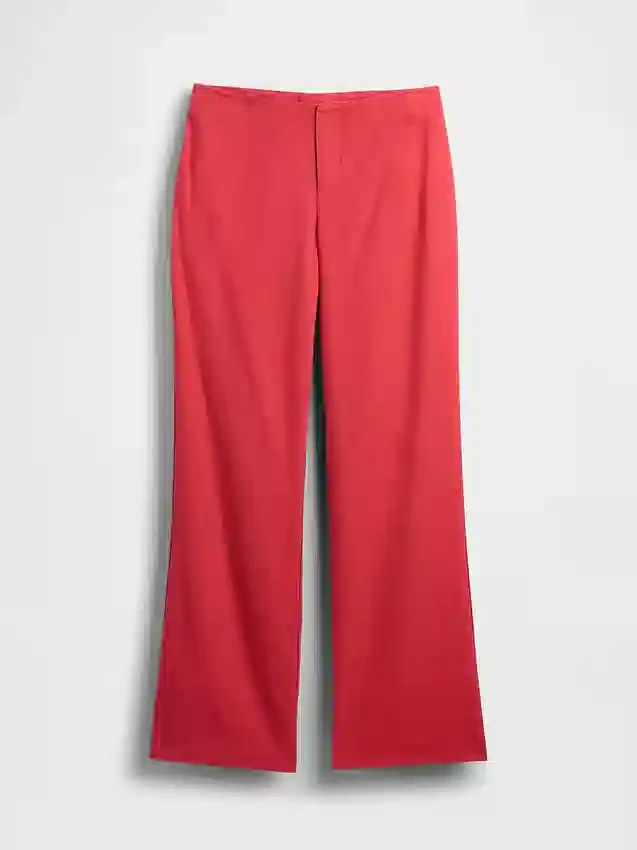 Flare-Hose aus Leinenmischung mit niedriger Leibhöhe