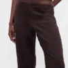 Flare-Hose aus Leinenmischung mit niedriger Leibhöhe