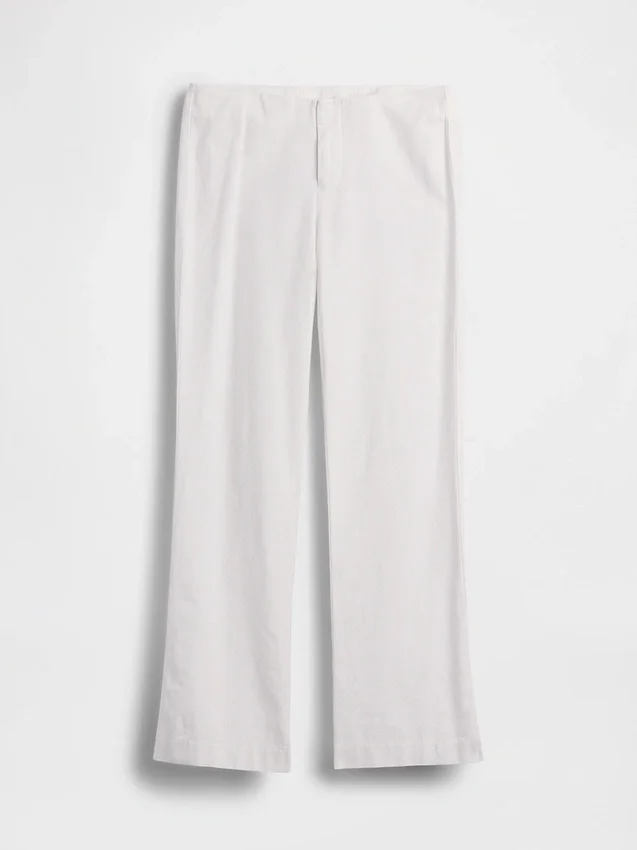 Flare-Hose aus Leinenmischung mit niedriger Leibhöhe