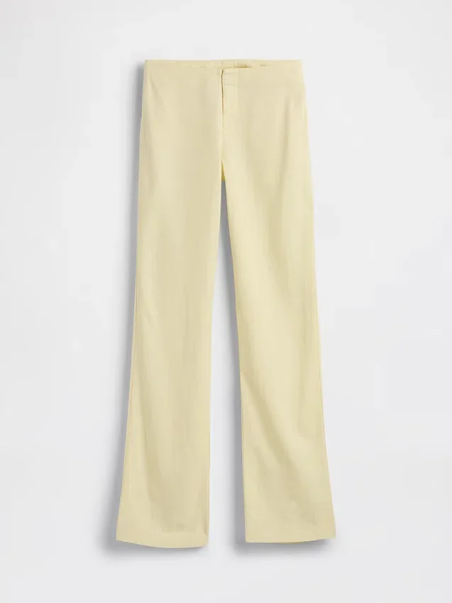 Flare-Hose aus Leinenmischung mit niedriger Leibhöhe