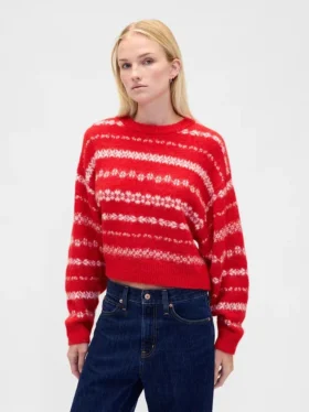 Flauschiger Oversize-Pullover mit Rundhalsausschnitt