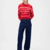 Flauschiger Oversize-Pullover mit Rundhalsausschnitt