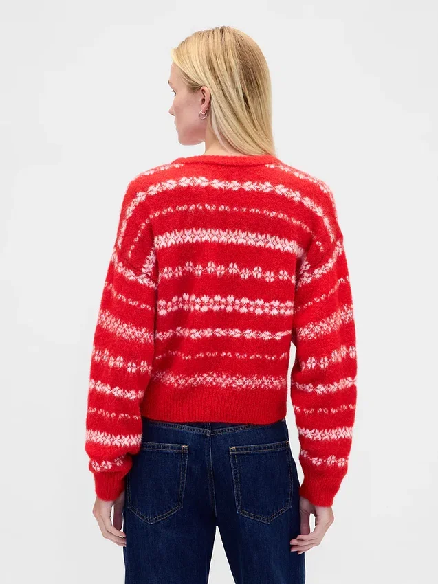 Flauschiger Oversize-Pullover mit Rundhalsausschnitt