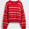 Flauschiger Oversize-Pullover mit Rundhalsausschnitt