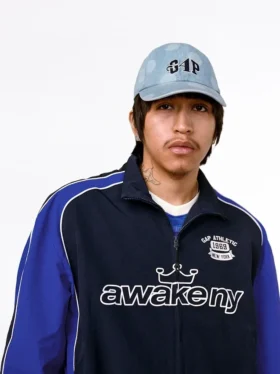 GAP × Awake Ny Baseballkappe aus Denim mit Punktmuster